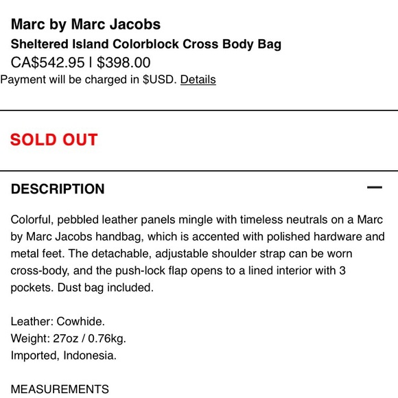Authentic Marc By Marc Jacobs Sheltered Island Cross Body Bag - Picture 16 of 16